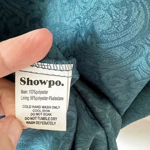 NWT Showpo Entire Love Midi Dress in Emerald Jacquard sz US 4 - Picture 6 of 6